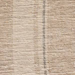 Rowena Interiors Cotton Handwoven Striped Round Ottoman with Dark Criss Cross Wood Base for Boho Rooms EC2232