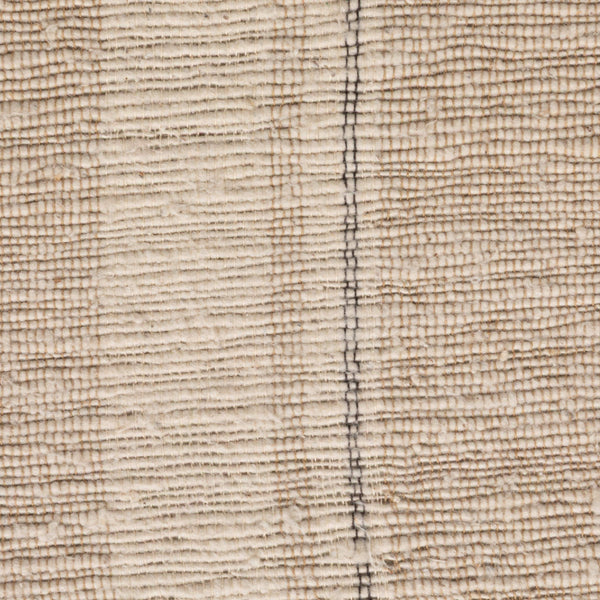 Rowena Interiors Cotton Handwoven Striped Round Ottoman with Dark Criss Cross Wood Base for Boho Rooms EC2232
