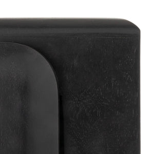 Rowena Interiors Mango Acacia Solid Wood Sideboard with Four Doors Black Lacquer Dining Storage EC2241