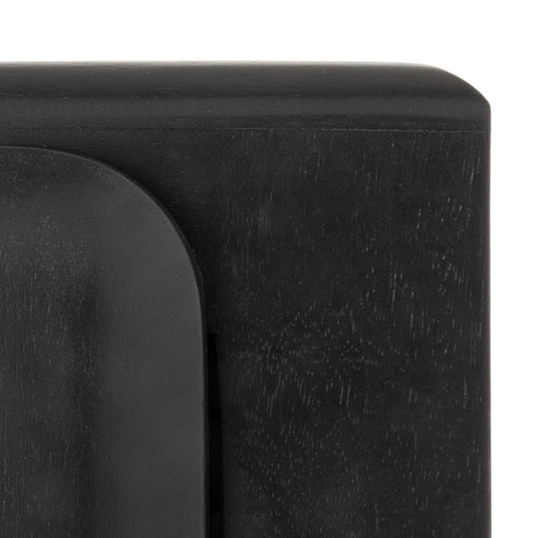 Rowena Interiors Mango Acacia Solid Wood Sideboard with Four Doors Black Lacquer Dining Storage EC2241