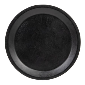 Rowena Interiors Round Solid Mango Wood Pedestal Accent Table Matte Black Sculptural Living Room EC2243