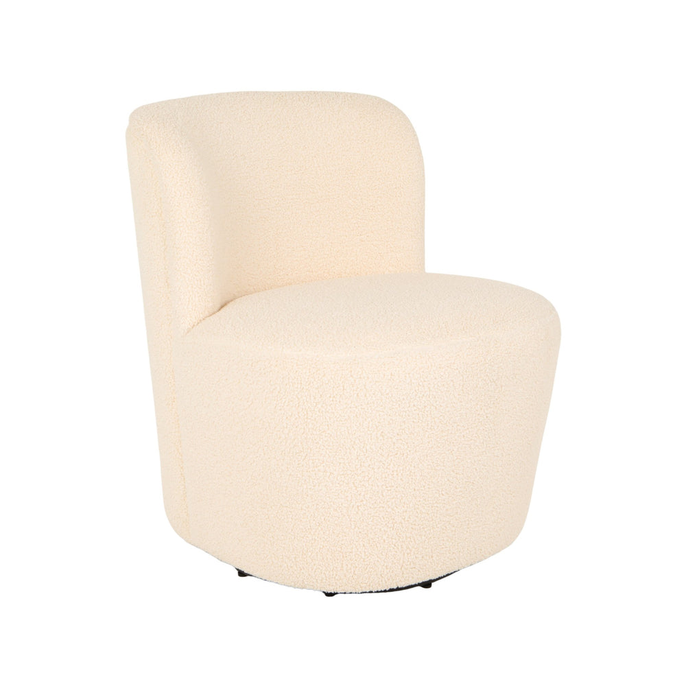Rowena Interiors Boucle Swivel Accent Chair with Sculptural Round Back for Modern Living Spaces EC2249