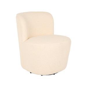Rowena Interiors Boucle Swivel Accent Chair with Sculptural Round Back for Modern Living Spaces EC2249
