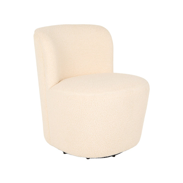 Rowena Interiors Boucle Swivel Accent Chair with Sculptural Round Back for Modern Living Spaces EC2249