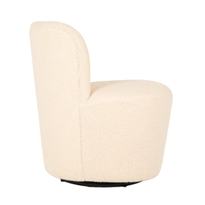 Rowena Interiors Boucle Swivel Accent Chair with Sculptural Round Back for Modern Living Spaces EC2249