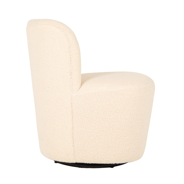 Rowena Interiors Boucle Swivel Accent Chair with Sculptural Round Back for Modern Living Spaces EC2249