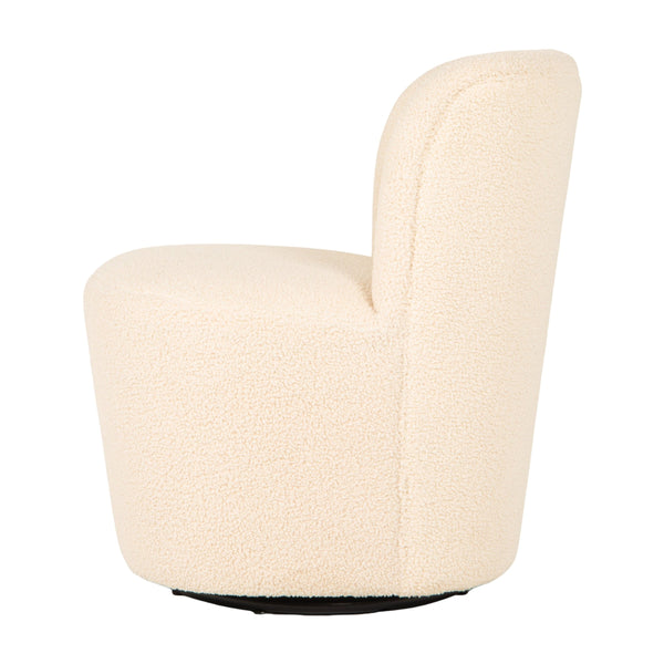 Rowena Interiors Boucle Swivel Accent Chair with Sculptural Round Back for Modern Living Spaces EC2249