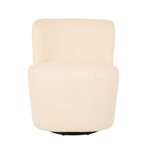 Rowena Interiors Boucle Swivel Accent Chair with Sculptural Round Back for Modern Living Spaces EC2249