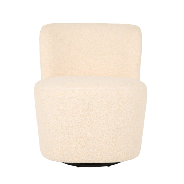 Rowena Interiors Boucle Swivel Accent Chair with Sculptural Round Back for Modern Living Spaces EC2249