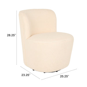 Rowena Interiors Boucle Swivel Accent Chair with Sculptural Round Back for Modern Living Spaces EC2249