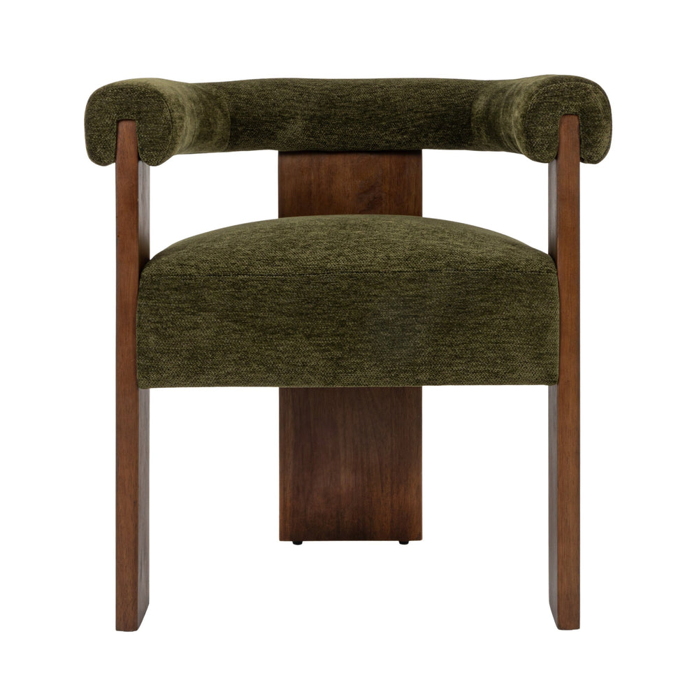 Rowena Interiors Modern Velvet Barrel Chair Curved Back Wood Frame Cozy Living Room Accent Seat EC2251