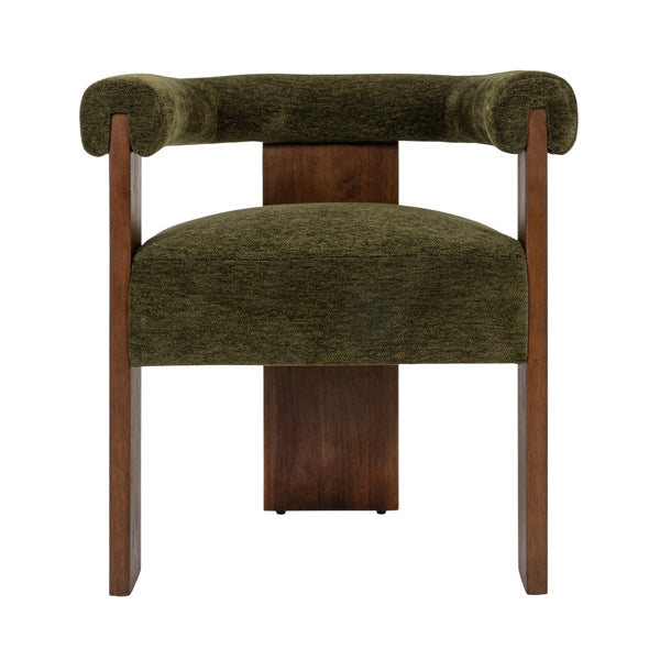 Rowena Interiors Modern Velvet Barrel Chair Curved Back Wood Frame Cozy Living Room Accent Seat EC2251