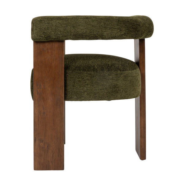 Rowena Interiors Modern Velvet Barrel Chair Curved Back Wood Frame Cozy Living Room Accent Seat EC2251