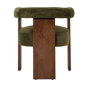 Rowena Interiors Modern Velvet Barrel Chair Curved Back Wood Frame Cozy Living Room Accent Seat EC2251