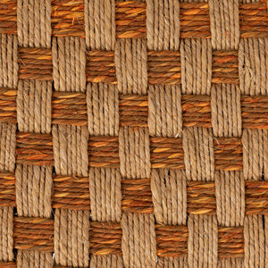 Rowena Interiors Mango Wood Grey Washed Frame Stool with Hand Woven Jute Seat Bohemian Accent EC2256