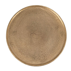 Rowena Interiors Round Aluminum Pedestal Side Table Lustrous Finish for Entryway Bedroom or Living Room Gold EC2259