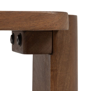 Rowena Interiors Rectangular Solid Mango Wood Coffee Table Walnut Finish Minimalist Living Room EC2266