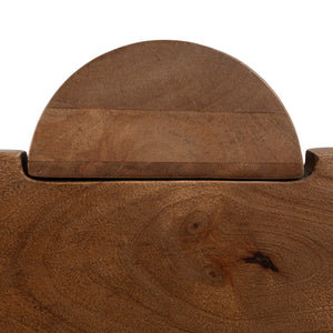 Rowena Interiors Rectangular Solid Mango Wood Coffee Table Walnut Finish Minimalist Living Room EC2266