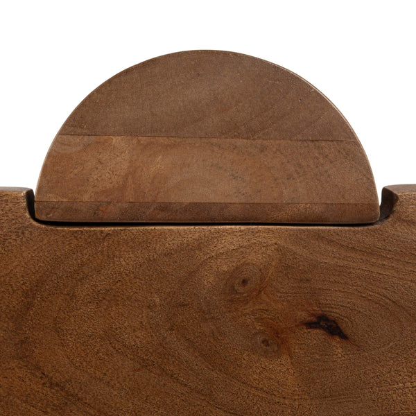 Rowena Interiors Rectangular Solid Mango Wood Coffee Table Walnut Finish Minimalist Living Room EC2266