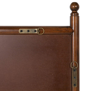 Rowena Interiors Rectangular Spindle Frame Wall Mirror Walnut Wood Finial Accents Farmhouse Decor Brown Finish 25.5"L x 1.5"W x 40.0"H EC2276