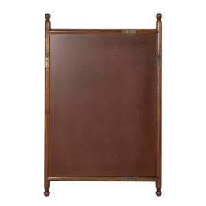 Rowena Interiors Rectangular Spindle Frame Wall Mirror Walnut Wood Finial Accents Farmhouse Decor Brown Finish 25.5"L x 1.5"W x 40.0"H EC2276
