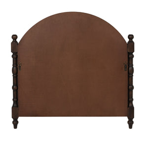 Rowena Interiors Arched Solid Wood Dowel Wall Mirror Dark Finish Sculptural Frame for Living Rooms EC2278