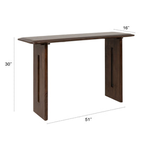 Rowena Interiors Acacia Solid Wood Console Table with Slab Legs Natural Grain Entryway Sofa EC2285