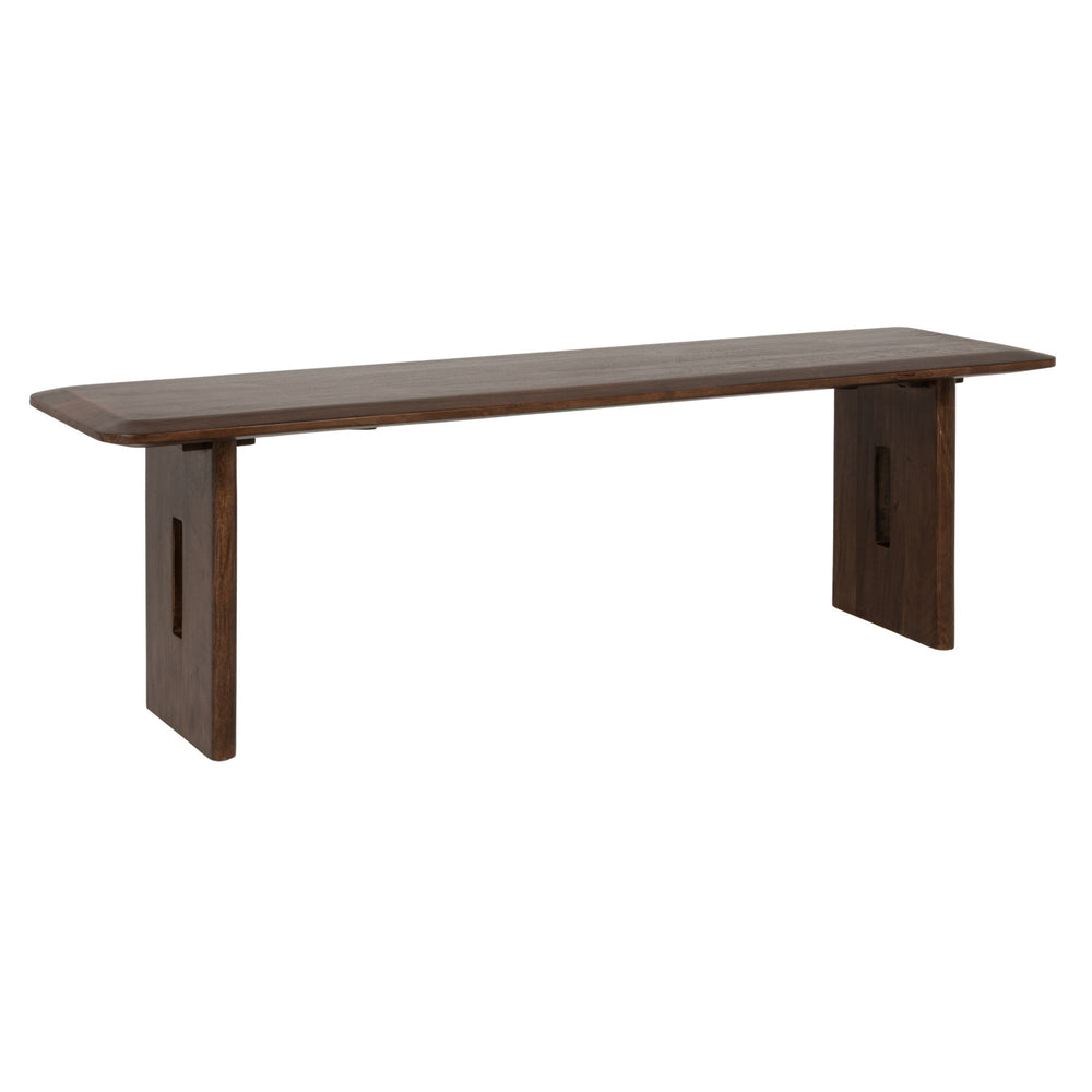 Rowena Interiors Acacia Solid Wood Slab Bench Natural Grain Farmhouse Entryway or Bedroom Accent EC2286