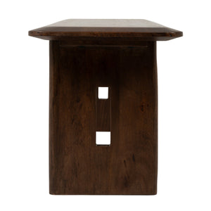 Rowena Interiors Acacia Solid Wood Slab Bench Natural Grain Farmhouse Entryway or Bedroom Accent EC2286