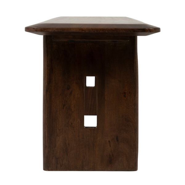 Rowena Interiors Acacia Solid Wood Slab Bench Natural Grain Farmhouse Entryway or Bedroom Accent EC2286