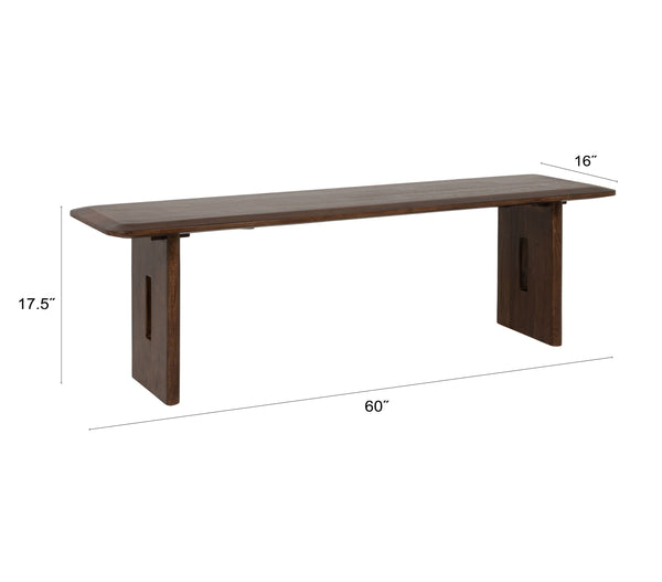 Rowena Interiors Acacia Solid Wood Slab Bench Natural Grain Farmhouse Entryway or Bedroom Accent EC2286
