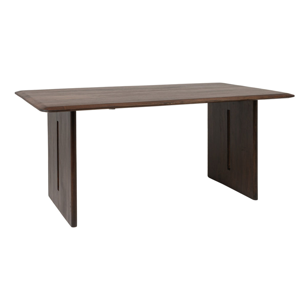 Rowena Interiors Acacia Solid Wood Dining Table Seats Six with Sculptural Slab Leg Base EC2287
