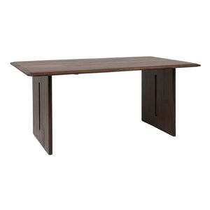 Rowena Interiors Acacia Solid Wood Dining Table Seats Six with Sculptural Slab Leg Base EC2287