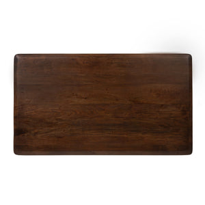 Rowena Interiors Acacia Solid Wood Dining Table Seats Six with Sculptural Slab Leg Base EC2287