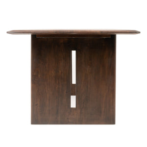 Rowena Interiors Acacia Solid Wood Dining Table Seats Six with Sculptural Slab Leg Base EC2287