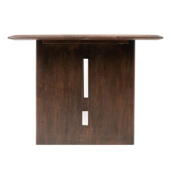 Rowena Interiors Acacia Solid Wood Dining Table Seats Six with Sculptural Slab Leg Base EC2287
