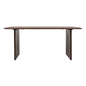 Rowena Interiors Acacia Solid Wood Dining Table Seats Six with Sculptural Slab Leg Base EC2287