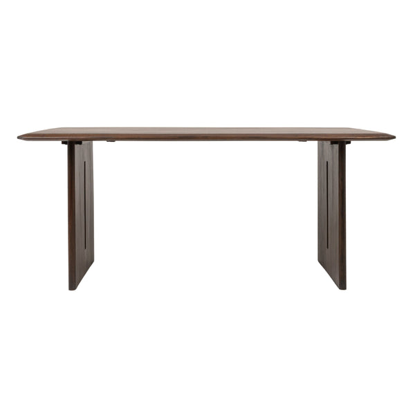 Rowena Interiors Acacia Solid Wood Dining Table Seats Six with Sculptural Slab Leg Base EC2287