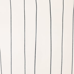 Rowena Interiors Round Metal Drum Side Table Glossy White with Navy Pinstripes Artisan Detail EC2288