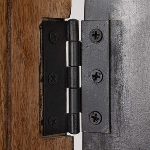 Rowena Interiors Arched Mango Wood Curio Cabinet Matte Black Glass Display Doors Brass Knobs Living Room EC2290
