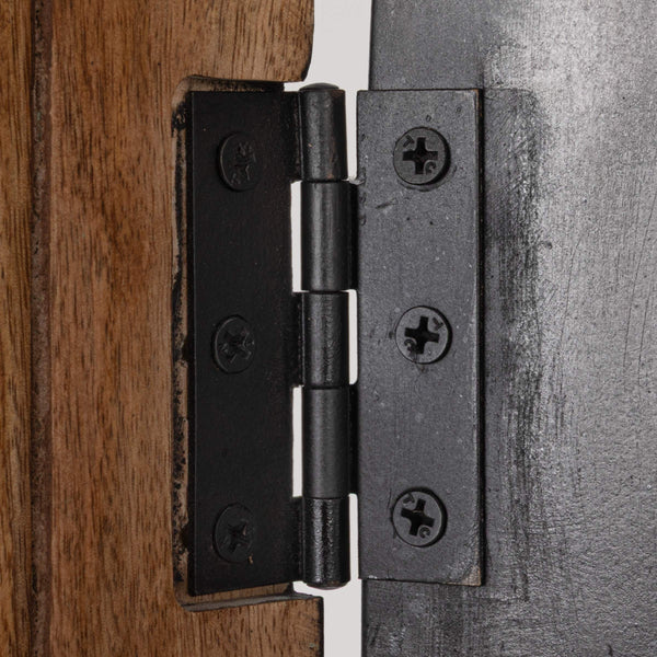 Rowena Interiors Arched Mango Wood Curio Cabinet Matte Black Glass Display Doors Brass Knobs Living Room EC2290