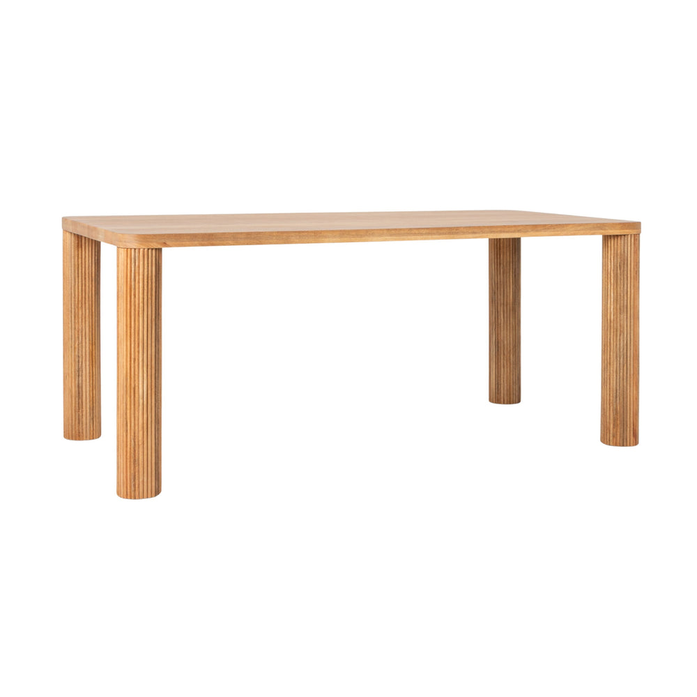 Rowena Interiors Rectangular Solid Mango Wood Dining Table with Fluted Legs Seats Six in Style EC2291