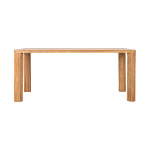 Rowena Interiors Rectangular Solid Mango Wood Dining Table with Fluted Legs Seats Six in Style EC2291