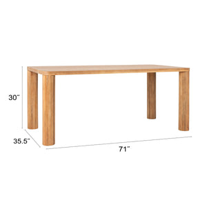 Rowena Interiors Rectangular Solid Mango Wood Dining Table with Fluted Legs Seats Six in Style EC2291