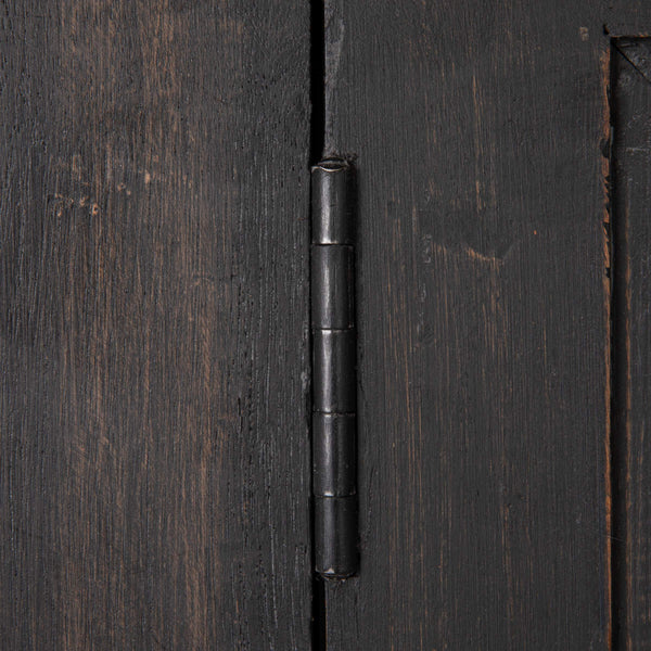 Rowena Interiors Reclaimed Wood Sliding Glass Door Cabinet Tall Narrow Storage for Living Room Loft EC2292