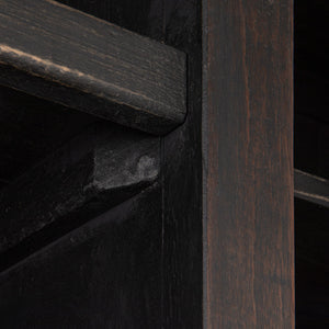 Rowena Interiors Reclaimed Wood Sliding Glass Door Cabinet Tall Narrow Storage for Living Room Loft EC2292