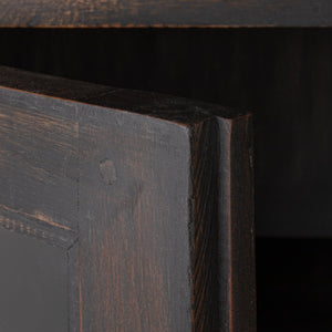 Rowena Interiors Reclaimed Wood Sliding Glass Door Cabinet Tall Narrow Storage for Living Room Loft EC2292