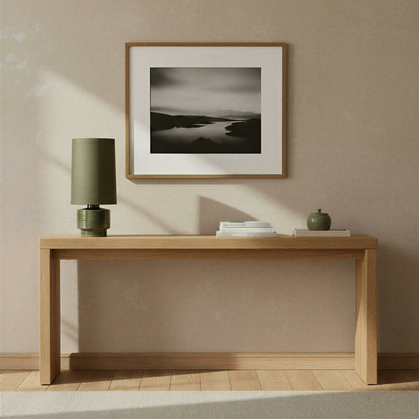 Rowena Interiors 28.75 Inch Handcrafted Stoneware Table Lamp with Linen Drum Shade for Warm Ambient Glow EC2295