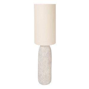 Rowena Interiors 43.75 Inch Artisan Stoneware Base Floor Lamp with Natural Linen Drum Shade for Modern Interiors EC2297