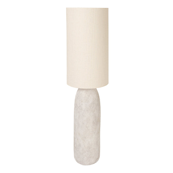 Rowena Interiors 43.75 Inch Artisan Stoneware Base Floor Lamp with Natural Linen Drum Shade for Modern Interiors EC2297
